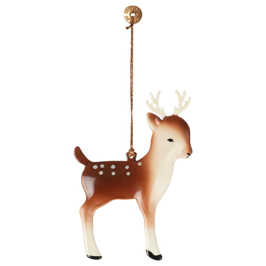 Baumschmuck Anhänger Emaille Bambi Hirsch hellbraun