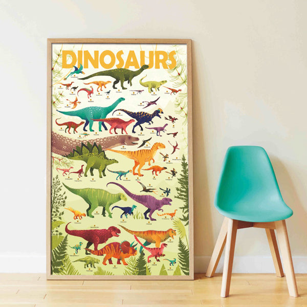Kleben und Lernen XXL-Poster mit Stickern Dinosaurier