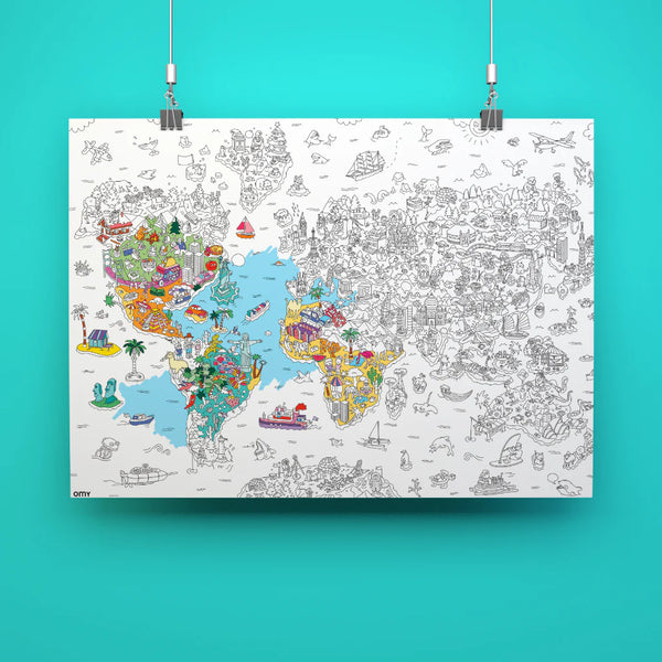 Riesenposter zum Ausmalen - Weltkarte