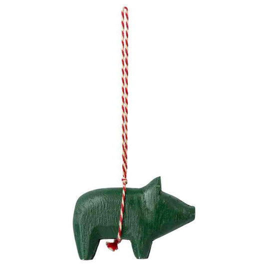 Baumschmuck Anhänger Schwein grün