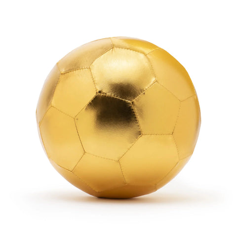 Fußball aus Stoff zum Aufpumpen 22 cm Gold