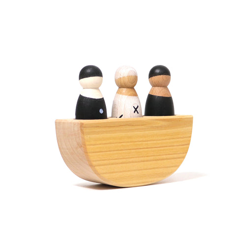 3 Freunde im Boot schwarz/weiß