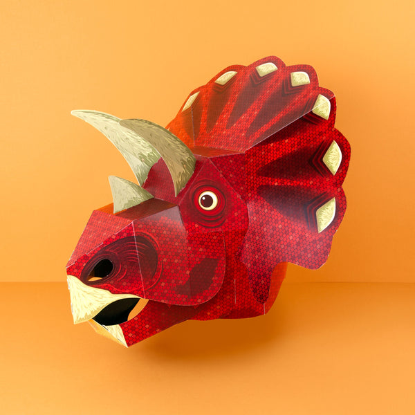Papierbastelset Gestalte deine eigenen Triceratops Masken