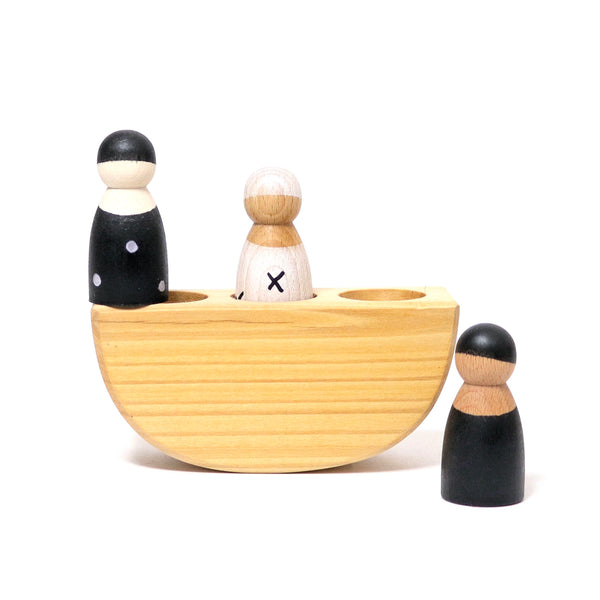 3 Freunde im Boot schwarz/weiß